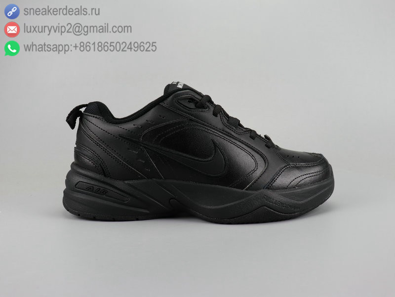 NIKE AIR MONARCH IV BLACK BLACK LEATHER UNISEX RUNNING SHOES